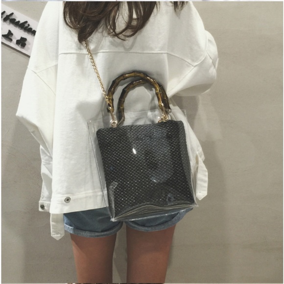 C'est la Vie Soho Bamboo Strap Straw Handbag - Picture 3 of 8